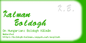 kalman boldogh business card