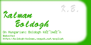 kalman boldogh business card